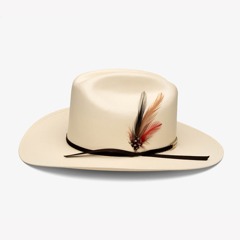 Sombrero Lona Fina Americana Pluma Roja – vista lateral